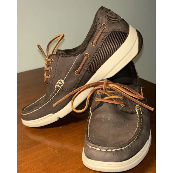 Polo Ralph Lauren Other - Polo Ralph Lauren Carrick Leather Boat Shoes Men's Size 8D Brown White Preppy